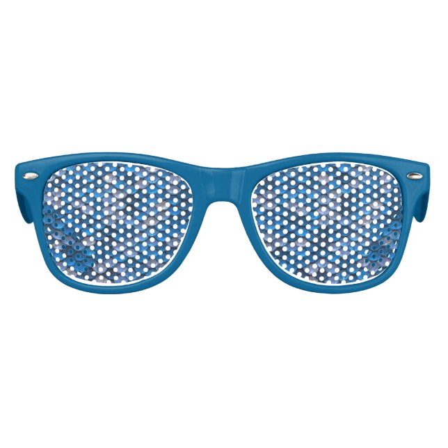 Iridescent Shiny Blue Mermaid Fish Scales Kids Sunglasses (Front)
