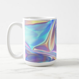 Iridescent Shiny Metallic Fabric, Teal Gold Purple Coffee Mug