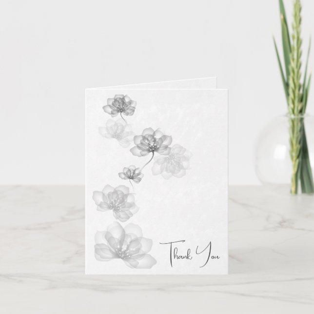 Iridescent Silver Flowers For Sympathy Thank You (Front)