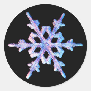 Iridescent snowflake classic round sticker