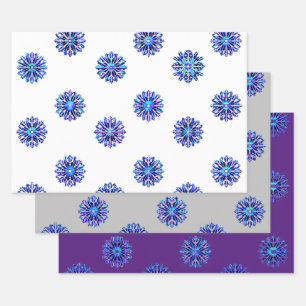 Iridescent Snowflakes Christmas Hanukah Gift Wrap