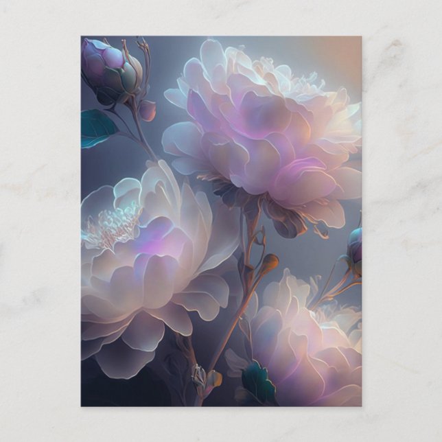 Iridescent Soft Focus Light Spectrum Flowers Postcard (Front)