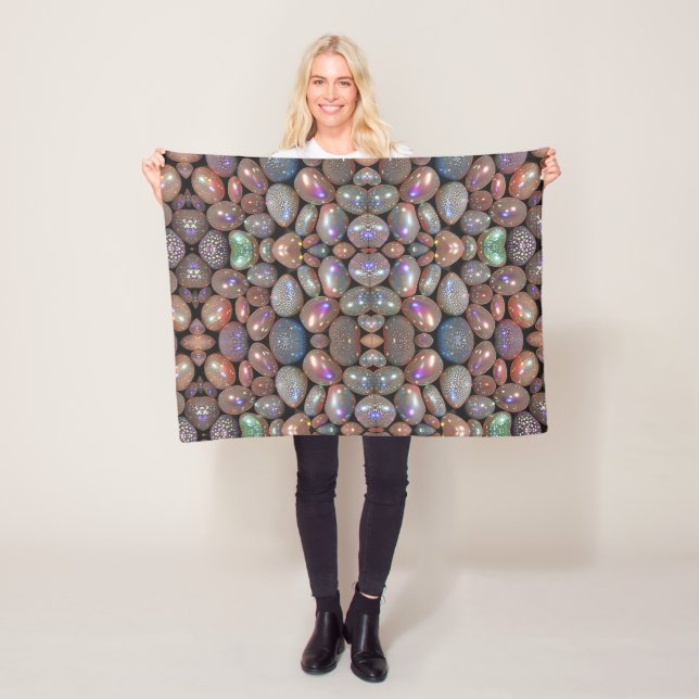 Iridescent Stone Sherpa Throw Fleece Blanket (In Situ)