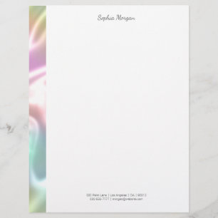 Iridescent Stripe, Grey Name & Contact Info Letterhead