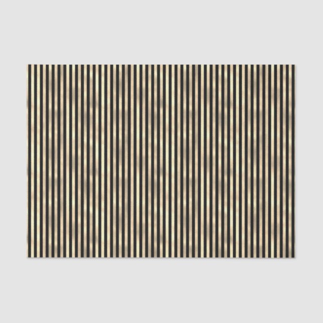 Iridescent "textured foil" mini stripe black gold tissue paper (Front)
