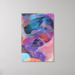 Iridescent Thread Face Prism Portrait Canvas Print