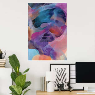 Iridescent Thread Face Prism Portrait Poster