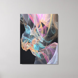 Iridescent Thread Vortex Teal Magenta Glow Canvas Print