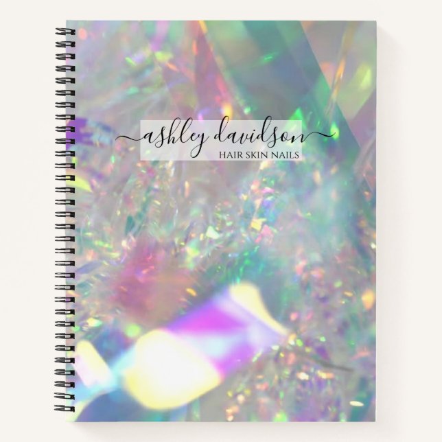 Iridescent Tinsel | Modern Glam Notebook (Front)