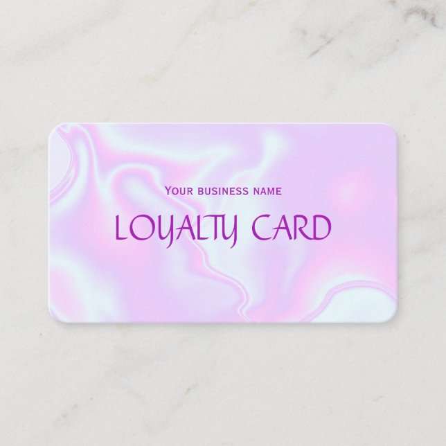iridescent unicorn skin faux holographic texture loyalty card (Front)
