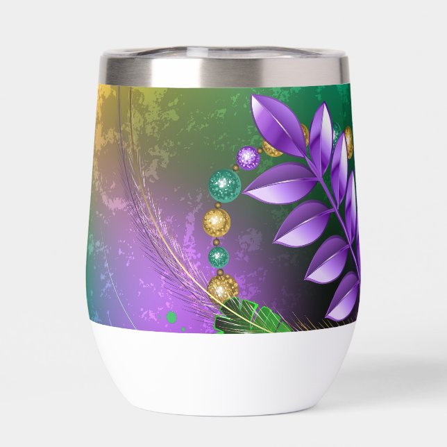 Iridescente mardi gras arrière - plan avec perles (Arrière)