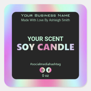 Iridescente Rainbow Soy Candle Étiquette