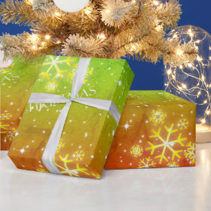 Irie Gradient Grunge with Snowflakes on Christmas Wrapping Paper