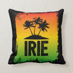 Irie Jamaican Patois Chill Out Hello Black Sunset Throw Pillow