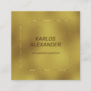 Irindecent shimmering gold background square business card