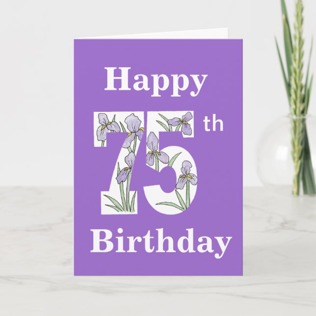 Iris 75th Birthday Card (Front)