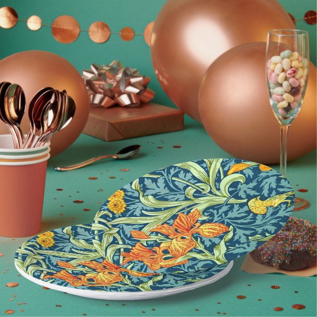 Iris, a William Morris pattern, Paper Plate (Multi)