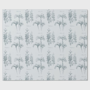 Iris and Delphinium Garden Wrapping Paper
