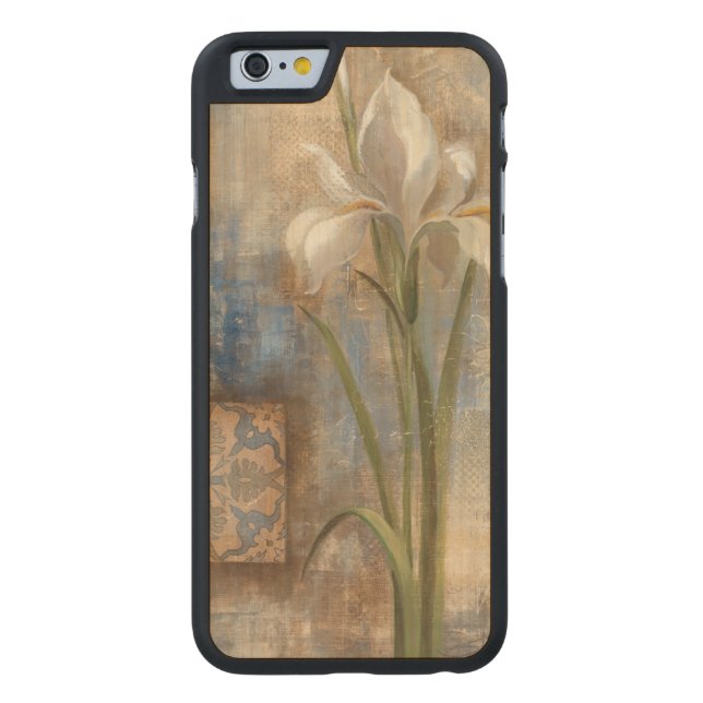 Iris and Tile Carved Wood iPhone Case (Back)