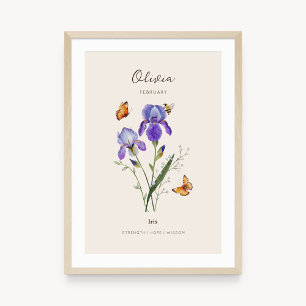 Iris Birth Month Flower Poster