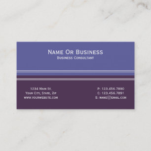 Iris Blue Purple Violet Colour Block Unique Elegan Business Card