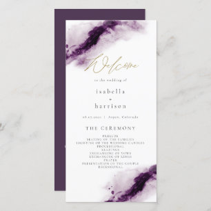 IRIS Boho Plum Purple Watercolor Splash Program