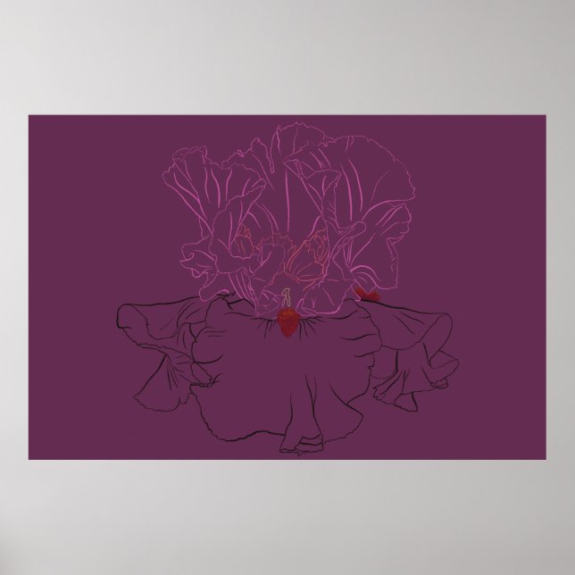 Iris Botanical Line Art Poster (Front)