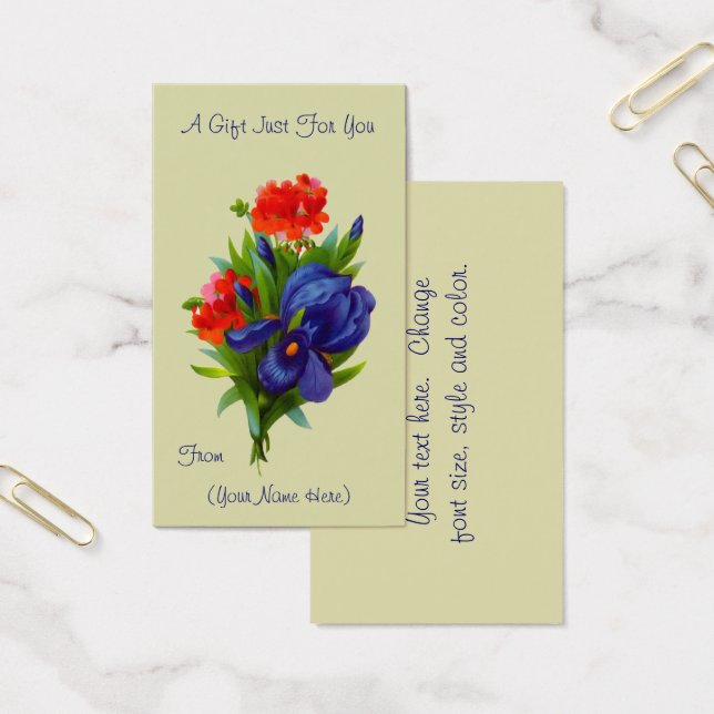 Iris Bouquet Flower Personalized Gift Card  (Office)