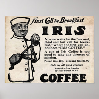 Iris Brand Vintage Coffee Print