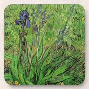 Iris by Vincent van Gogh, Vintage Garden Flowers Coaster