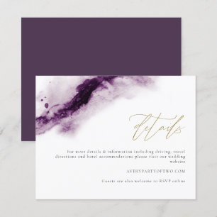 IRIS   Carte Boho Plum Purple Gold Splash Détails