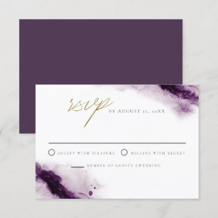 IRIS   Carte Boho Plum Purple Gold Splash RSVP