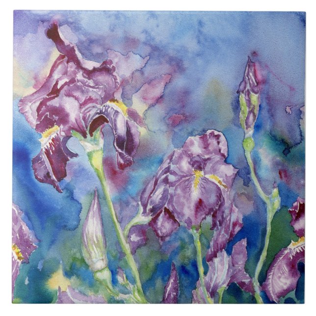 "Iris" Ceramic Accent Tile (Front)