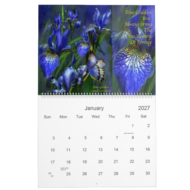 Iris Collection 2 Calendar for 2011 (Jan 2027)