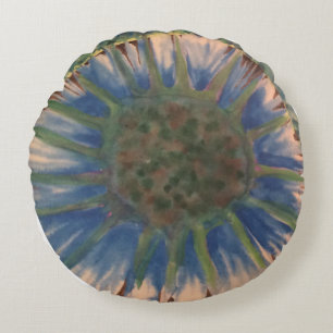 IRIS cotton round throw pillow   m3galleryStudio