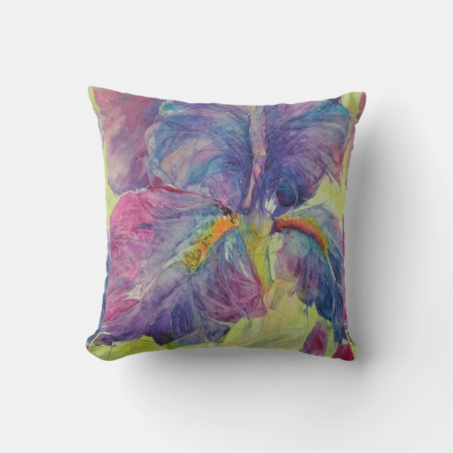 Iris Cracked Up Throw Pillow (Front)
