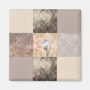 Iris Cream Patchwork Magnet