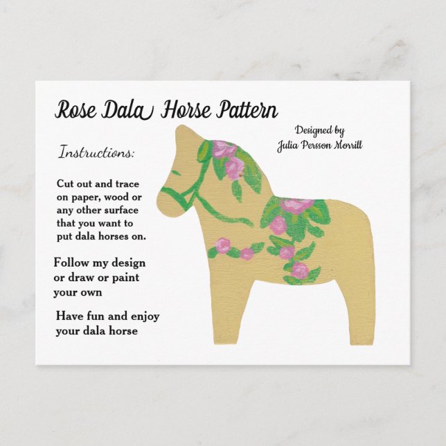 Iris Dala Horse Pattern to Share Holiday Postcard (Front)