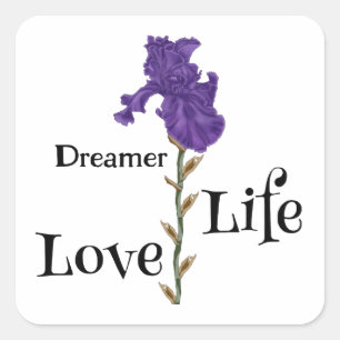 Iris, Dreamer, Life, Love Square Sticker
