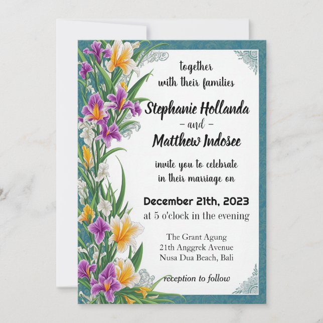 Iris Faith Wisdom Eternal Love Loyalty Connection  Invitation (Front)