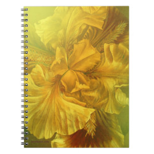 Iris fine art floral yellow notebook