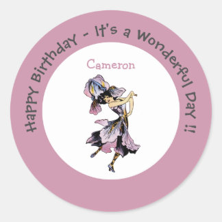 Iris - Fleur-de-Lis Whimsical Flower Party Supply Classic Round Sticker