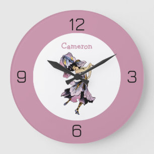Iris - Fleur-de-Lis Whimsical Flower Party Supply Large Clock