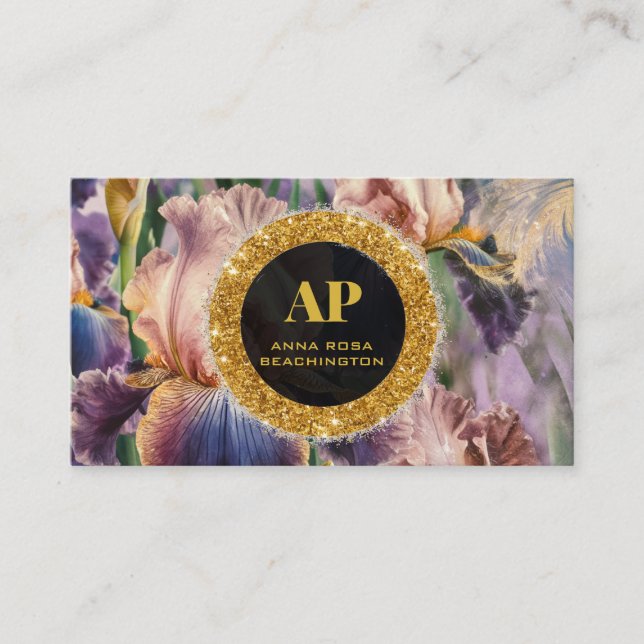*~* iris Fleurs Parties scintillant florales Carte (Devant)