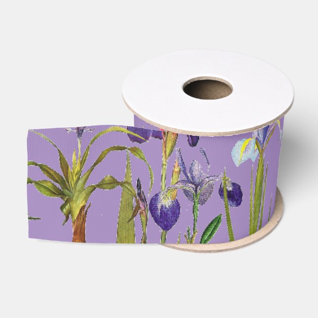 Iris Floral Flowers Garden Grosgrain Ribbon (Spool)