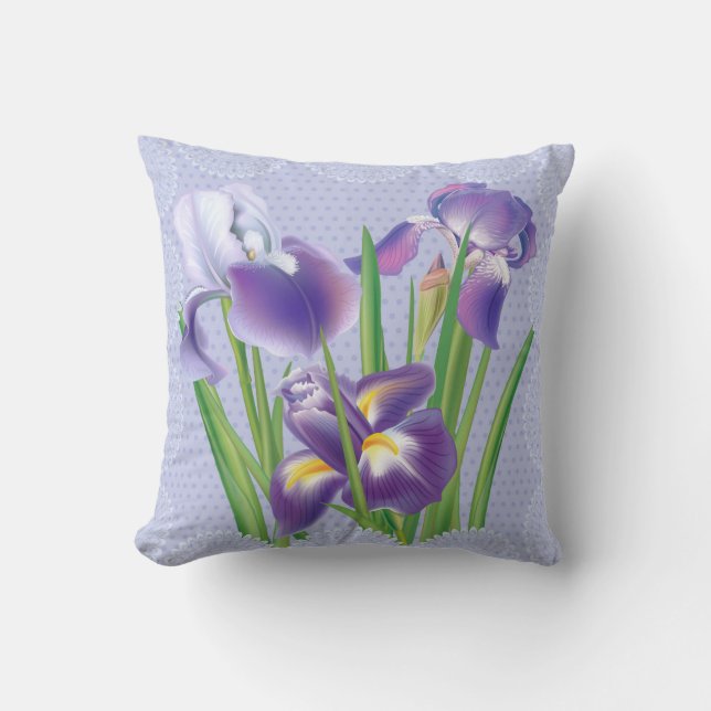 Iris floral pillow (Front)