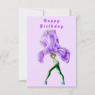 Iris Flower Ballet Dancer Carte Anniversaire