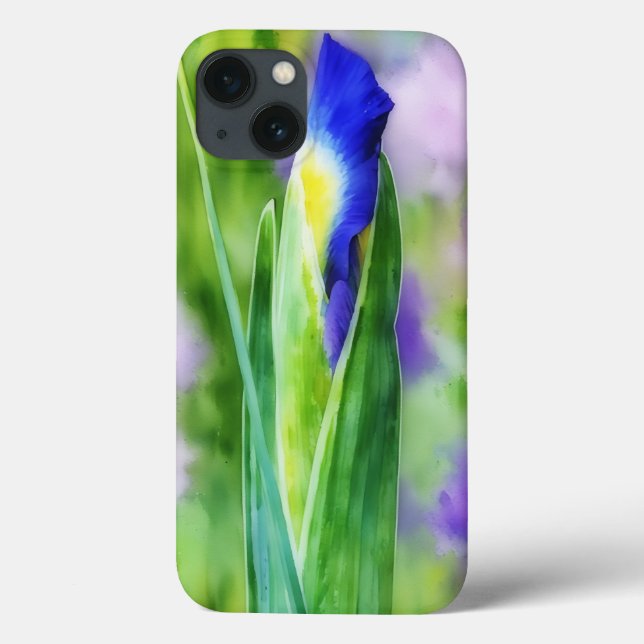 Iris Flower Bud Abstract Style Art Phone Case (Back)