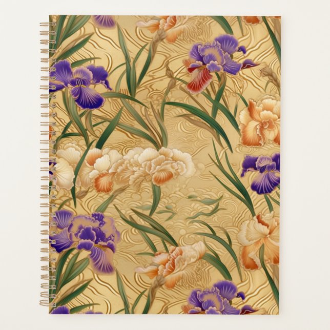 Iris Flower Chiyogami Planner (Front)