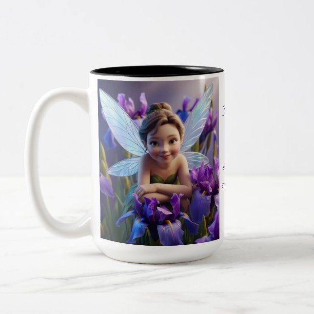 Iris Flower Fairy  Two-Tone Coffee Mug (Left)